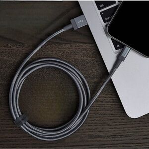 Gray 6’ Nylon Braided USB A to Lightning Charging Cable Cord